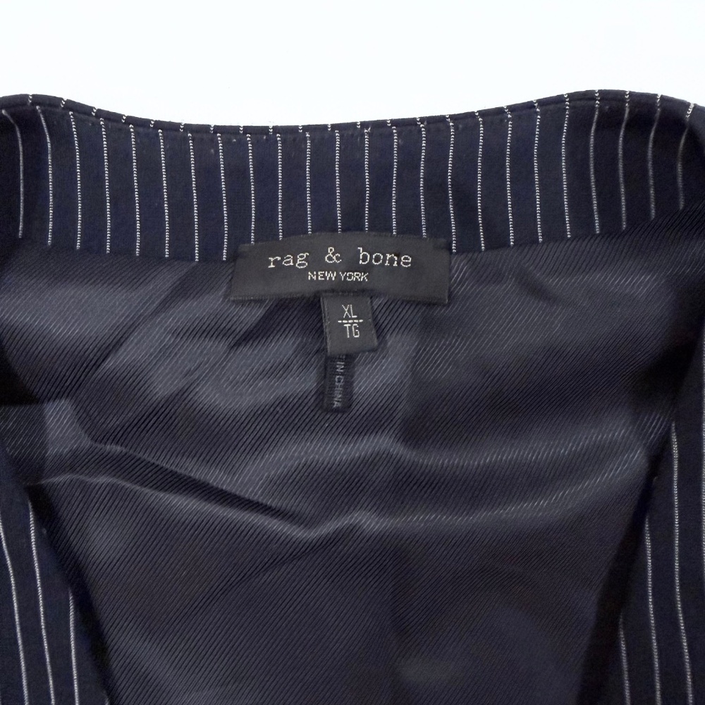 rag & bone Navy Pinstripe Wool Blend Vest - Picture 3 of 8